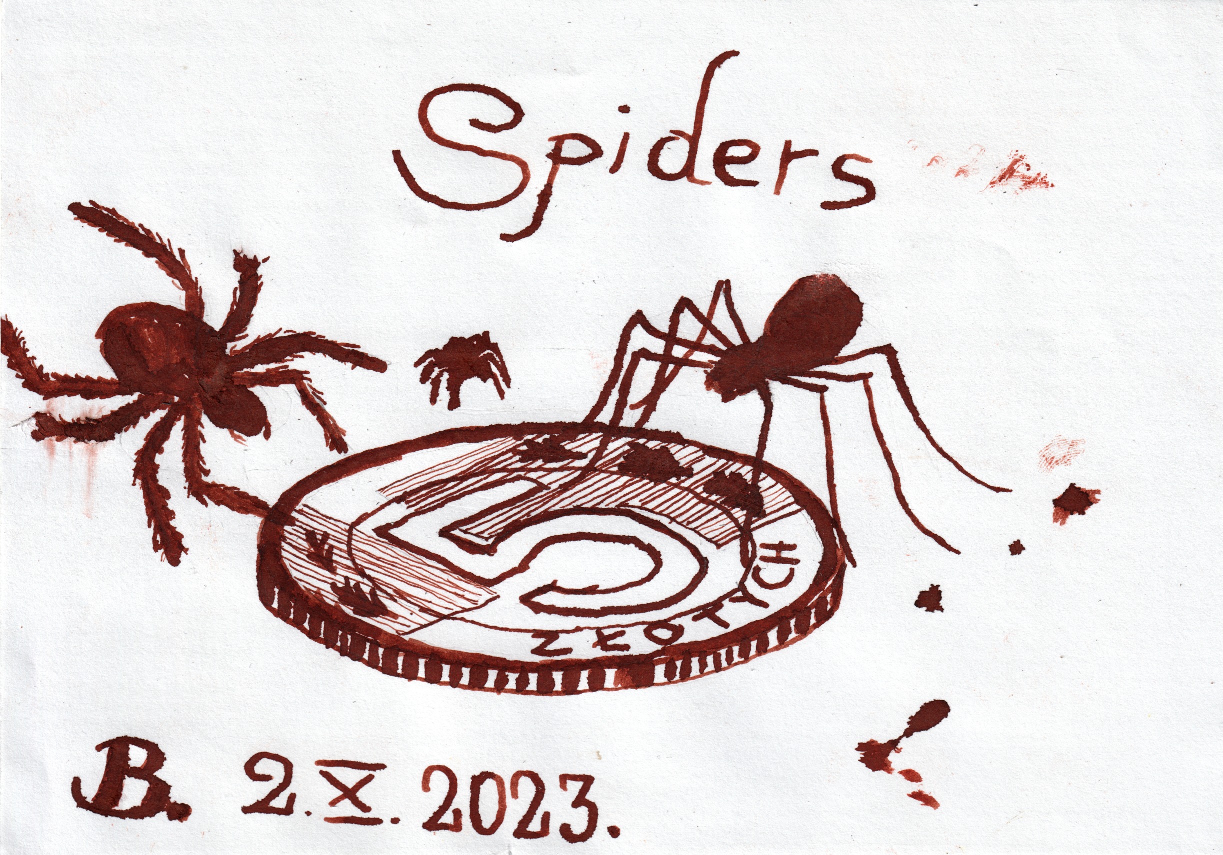 Inktober 2023 day 2: SPIDERS