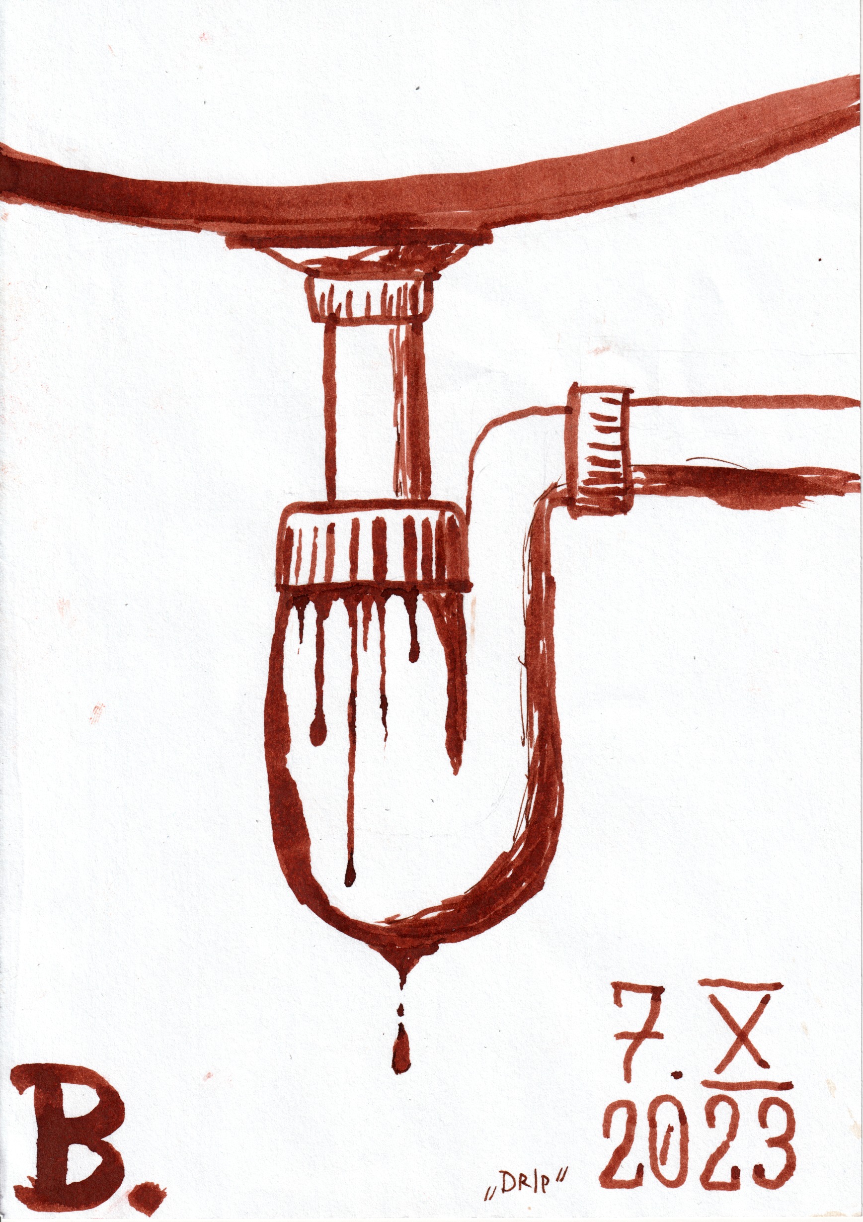 Inktober 2023 day 7: DRIP