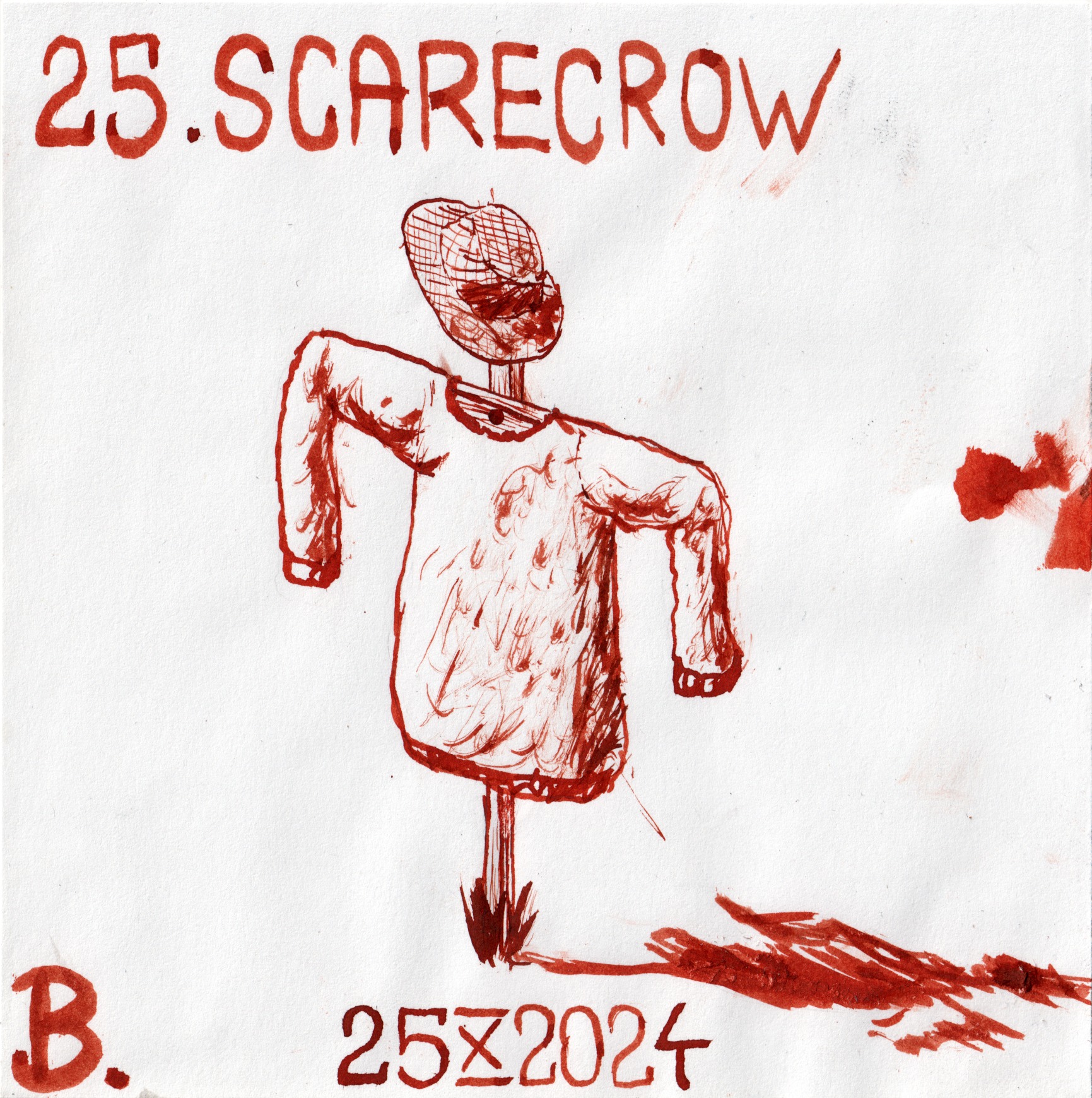 Inktober 2024 day 25: SCARECROW